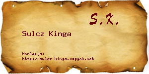 Sulcz Kinga névjegykártya